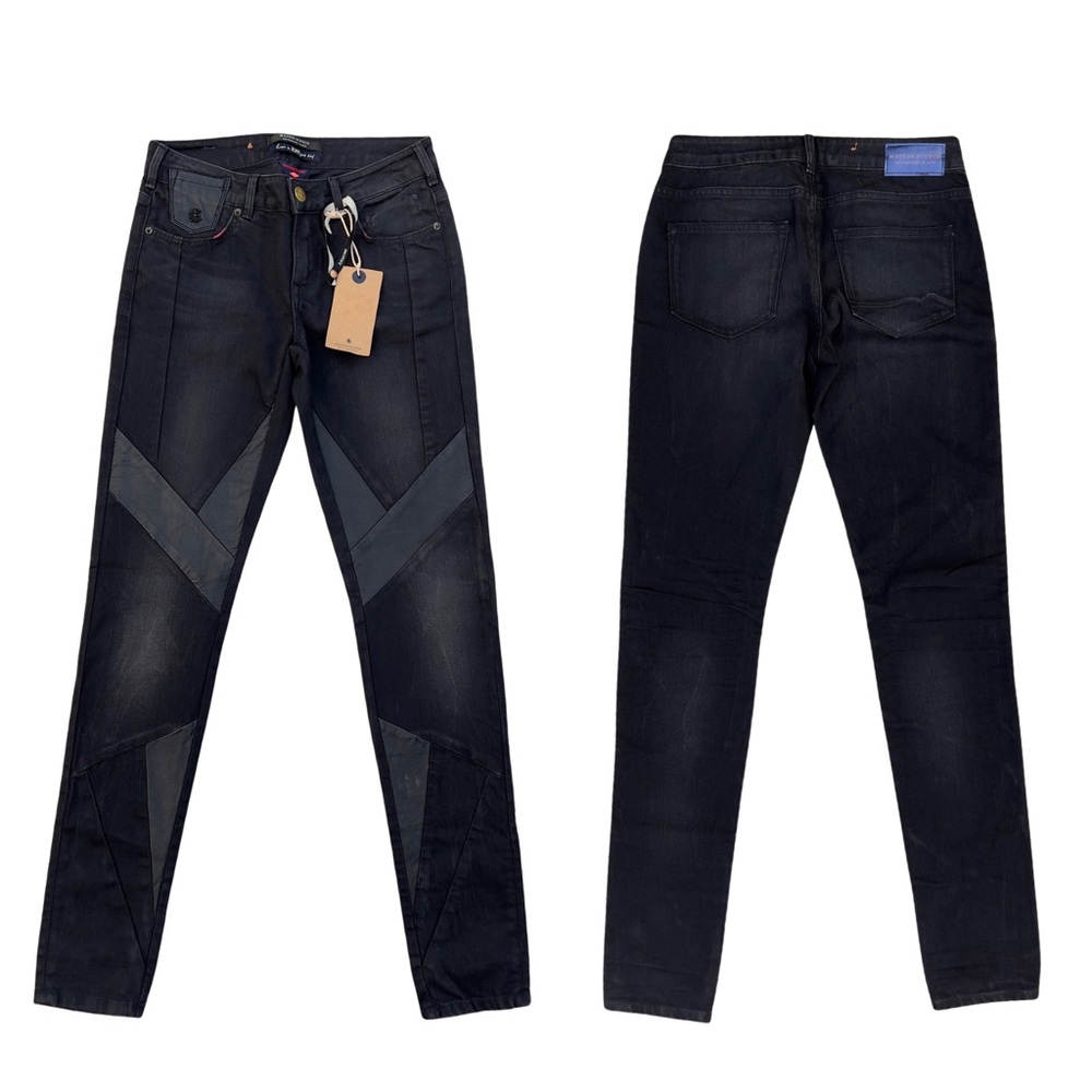 Maison Scotch Parisienne Skinny Jean Leather Patchwork - Picture 6 of 13